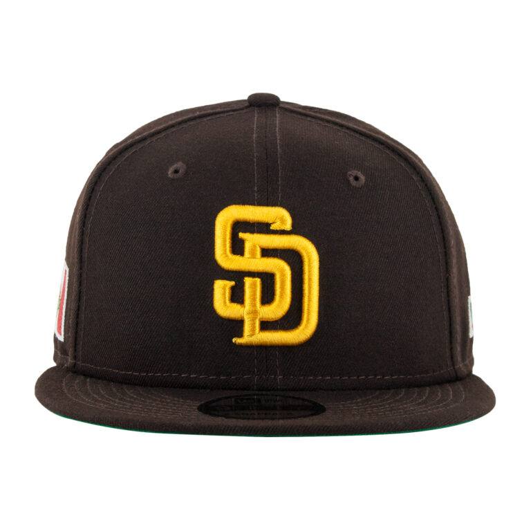 New Era 9Fifty San Diego Padres Mexico Burnt Wood Brown Gold Adjustable Snapback Hat Front New Era 9Fifty San Diego Padres Mexico Burnt Wood Brown Gold Adjustable Snapback Hat Front