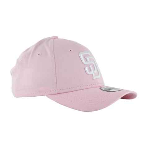 New Era 9Forty San Diego Padres Youth Hat Pink White Front Left