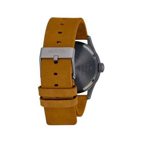 Nixon Sentry Leather Watch Gunmetal Indigo Brown 3