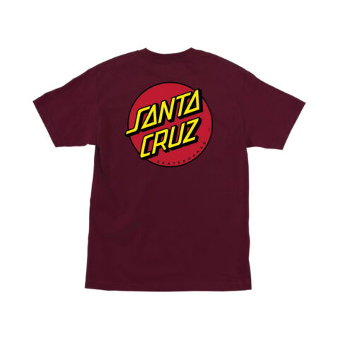 Santa Cruz Classic Dot Short Sleeve T-Shirt Burgundy Rear