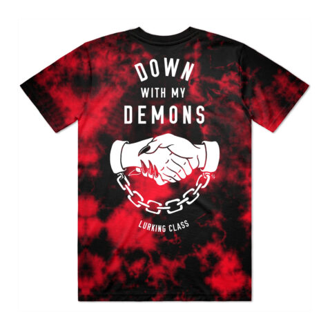 Lurking Class Demons T-Shirt Red Tie Dye Front Back