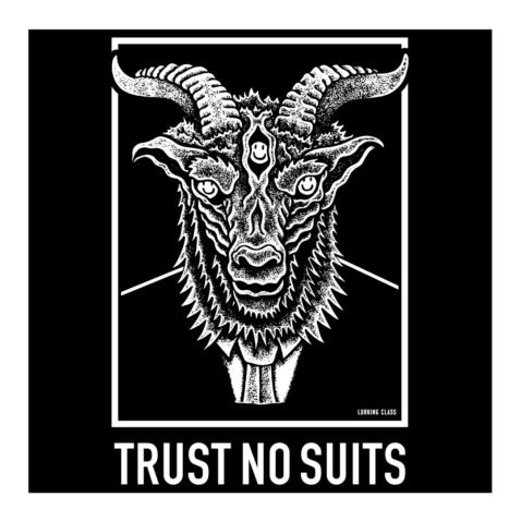 Lurking Class Trust No Suits T-Shirt Black Logo Close Up