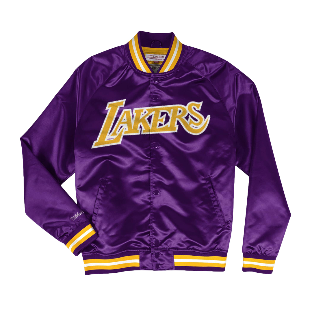 lakers purple satin jacket