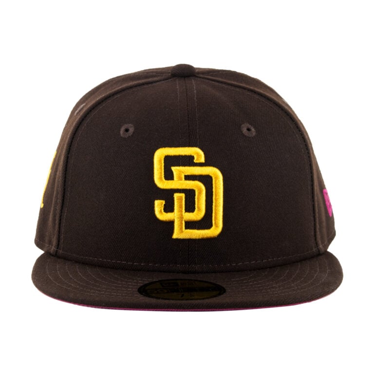 New Era 59Fifty San Diego Padres El Nino Fitted Hat Burnt Wood Brown Gold 1 New Era 59Fifty San Diego Padres El Nino Fitted Hat Burnt Wood Brown Gold 1