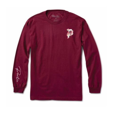 Primitive Dirty P Eden Long Sleeve T-Shirt Burgundy Front