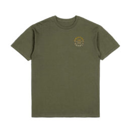 Brixton Oath V T-Shirt Military Olive Gradient Front