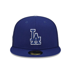 New Era 59Fifty Los Angeles Dodgers Batting Practice Trucker Hat 2022 Dark Royal Blue