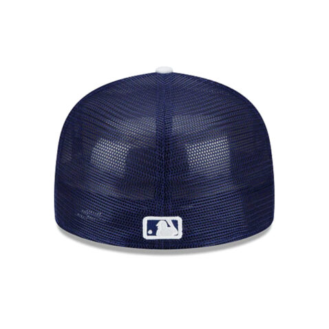 New Era 59Fifty Los Angeles Dodgers Batting Practice Trucker Hat 2022 Dark Royal Blue Rear