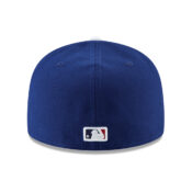 New Era 59Fifty Los Angeles Dodgers Jackie Robinson 42 Side Patch Fitted Hat Dark Royal Blue White Rear