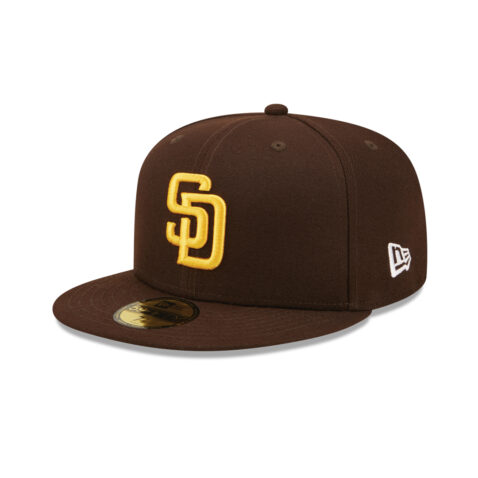 New Era 59Fifty San Diego Padres City Side Fitted Hat Burnt Wood Brown Front Left