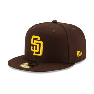 New Era 59Fifty San Diego Padres Jackie Robinson 42 Side Patch Fitted Hat Burnt Wood Brown Gold