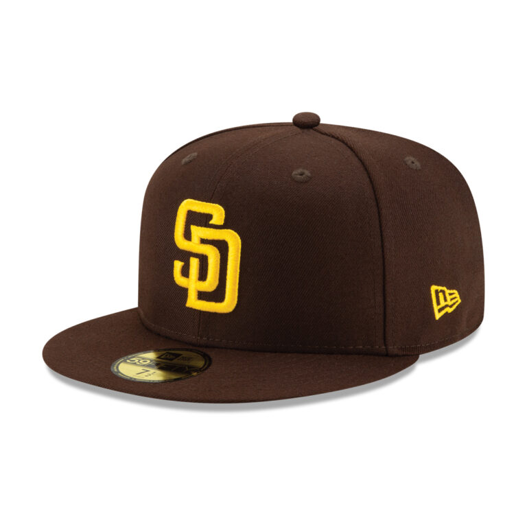 New Era 59Fifty San Diego Padres Jackie Robinson 42 Side Patch Fitted Hat Burnt Wood Brown Gold Front Left New Era 59Fifty San Diego Padres Jackie Robinson 42 Side Patch Fitted Hat Burnt Wood Brown Gold Front Left