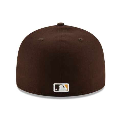 New Era 59Fifty San Diego Padres Jackie Robinson 42 Side Patch Fitted Hat Burnt Wood Brown Gold Rear