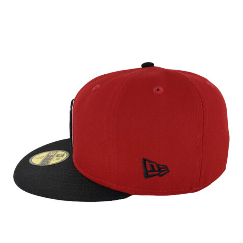 New Era 59Fifty San Diego Padres Two Tone Basic Scarlet Red White Black Fitted Hat Left