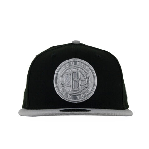 New Era 9Fifty Brooklyn Nets 2-Tone Snapback Hat Black Grey Front