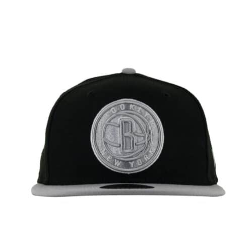 New Era 9Fifty Brooklyn Nets 2-Tone Snapback Hat Black Grey Front