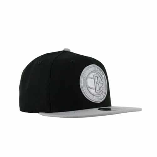 New Era 9Fifty Brooklyn Nets 2-Tone Snapback Hat Black Grey Front Right