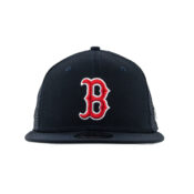 New Era 9Fifty CL Boston Red Sox Snapback Trucker Hat On Field Team Color Front