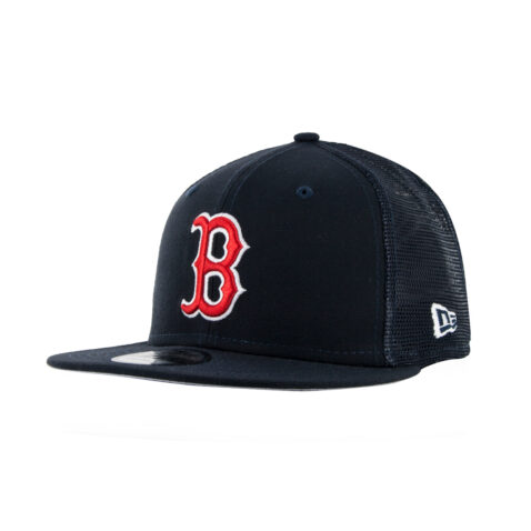 New Era 9Fifty CL Boston Red Sox Snapback Trucker Hat Official Team Color New Era 9Fifty CL Boston Red Sox Snapback Trucker Hat On Field Team Color Front Left