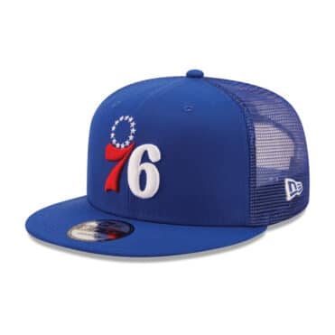 New Era 9Fifty CL Philadelphia 76ers Trucker Snapback Hat On Field Team Color