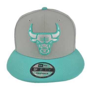 New Era 9Fifty Chicago Bulls Two Tone Color Pack Snapback Hat Grey Aqua