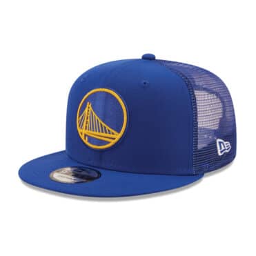 New Era 9Fifty Golden State Warriors Trucker Snapback Hat On Field Team Color