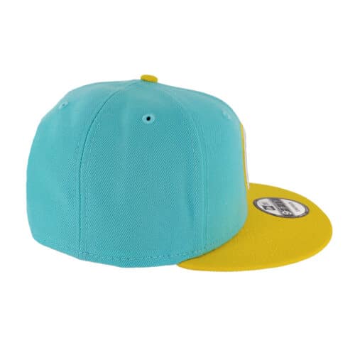 New Era 9Fifty Golden State Warriors Two Tone Color Pack Snapback Hat Aqua Yellow Right