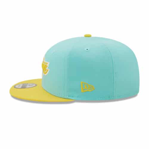 New Era 9Fifty Los Angeles Lakers Two Tone Color Pack Snapback Hat Aqua Yellow Left