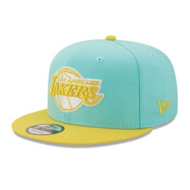 New Era 9Fifty Los Angeles Lakers Two Tone Color Pack Snapback Hat Aqua Yellow