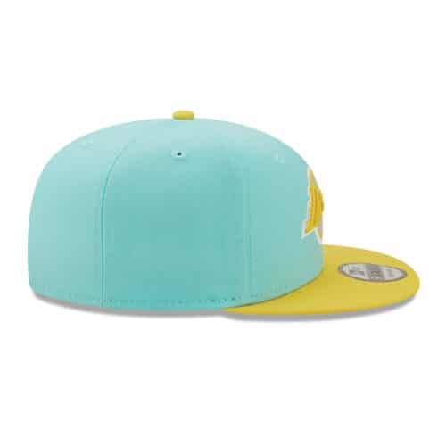 New Era 9Fifty Los Angeles Lakers Two Tone Color Pack Snapback Hat Aqua Yellow Right