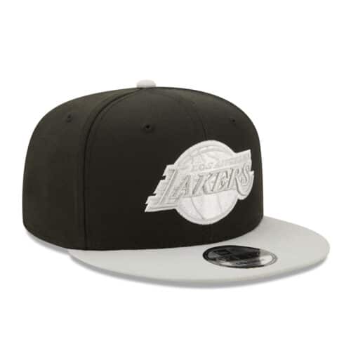 New Era 9Fifty Los Angeles Lakers Two Tone Color Pack Snapback Hat Black Grey Right Front
