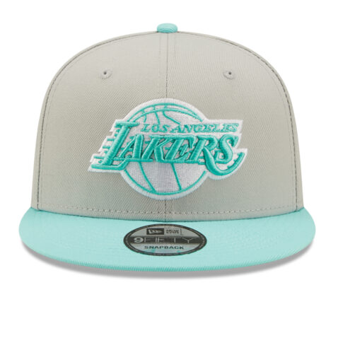 New Era 9Fifty Los Angeles Lakers Two Tone Color Pack Snapback Hat Grey Aqua Front