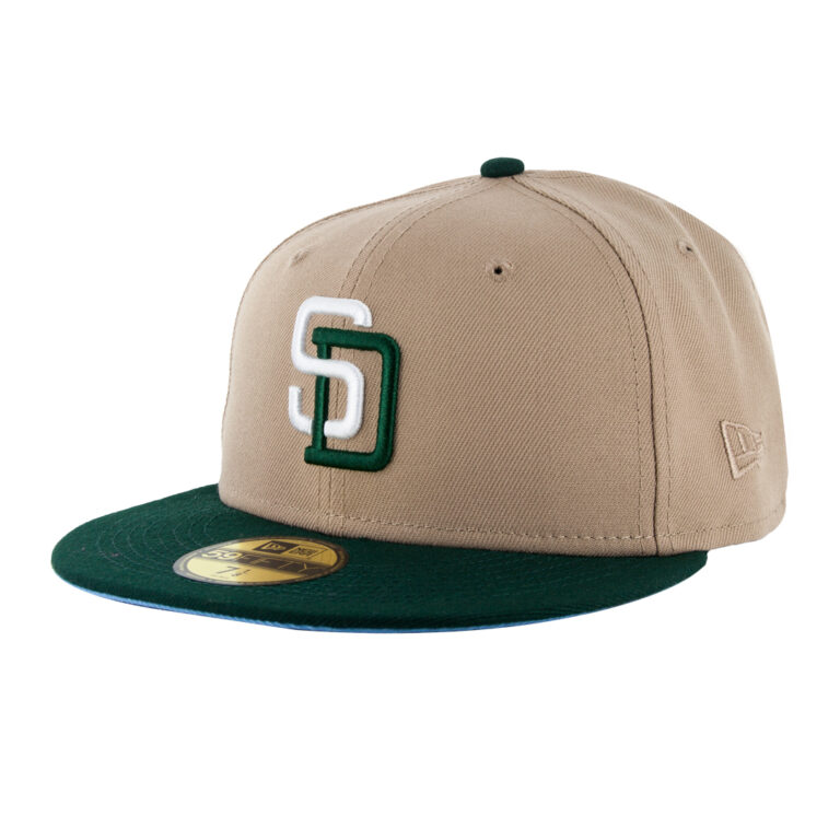New Era x Billion Creation x Rally Caps 59Fifty San Diego Padres Sundays Camel Khaki White Dark Green Fitted Hat 2 New Era x Billion Creation x Rally Caps 59Fifty San Diego Padres Sundays Camel Khaki White Dark Green Fitted Hat 2