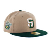 New Era x Billion Creation x Rally Caps 59Fifty San Diego Padres Sundays Camel Khaki White Dark Green Fitted Hat 3