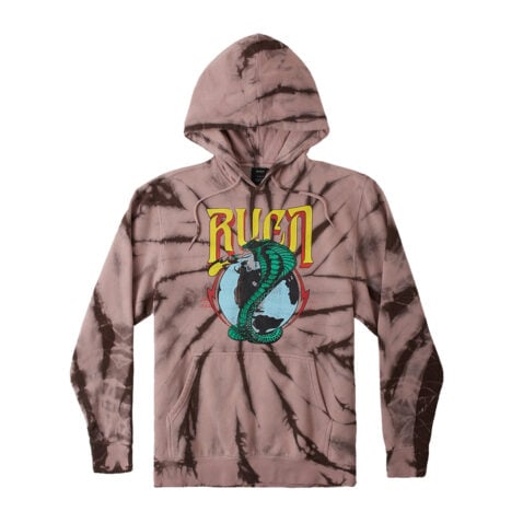 RVCA Cobra Tour Hoodie Brown Tie Dye Front