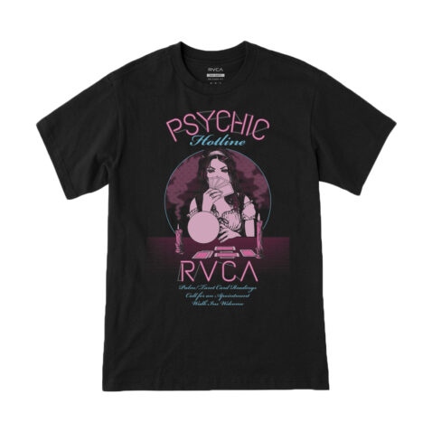 RVCA Psychic Hotline Short Sleeve T-Shirt Black Front