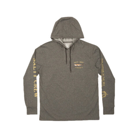Salty Crew Bruce Hood Tech T-Shirt Charcoal Front