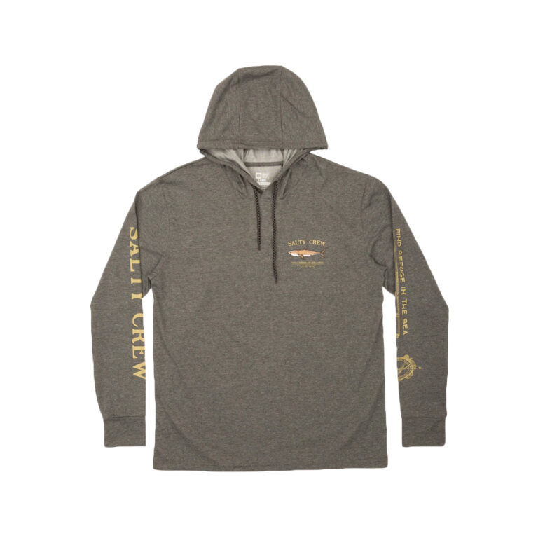 Salty Crew Bruce Hood Tech T-Shirt Charcoal Front