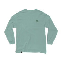 The Quiet Life Shhh Embroidery Long Sleeve Atlantic Green Front