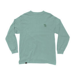 The Quiet Life Shhh Embroidery Long Sleeve T-Shirt Atlantic Green