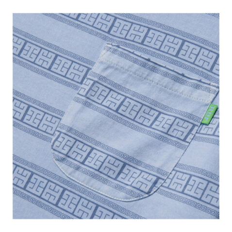 HUF Cooper Stripe Short Sleeve Knit T-Shirt Light Blue HUF Cooper Stripe Short Sleeve Knit Light Blue Close Up