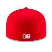 New Era 59Fifty Atlanta Braves Scarlet Red White Fitted Hat Back