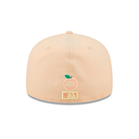New Era 59Fifty Atlanta Braves State Fruit Georgia Peach Energy Collection Peach Fitted Hat Back