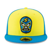 New Era 59Fifty Dorados De Sacramento River Cats Copa de la Diversion 2022 Fitted Hat Blue Yellow Front