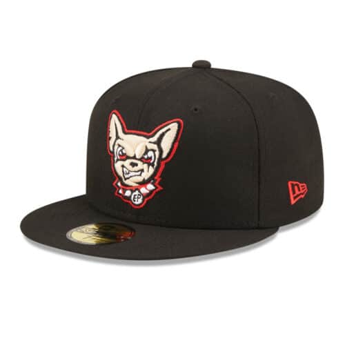 New Era 59Fifty El Paso Chihuahuas Authentic Collection On Field Home Game Fitted Hat Black Left Front