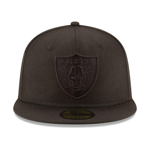 New Era 59Fifty Las Vegas Raiders Blackout Fitted Hat Black Front