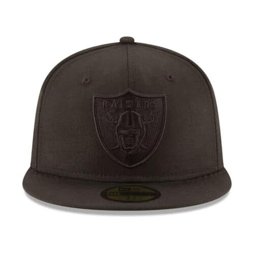 New Era 59Fifty Las Vegas Raiders Blackout Fitted Hat Black Front