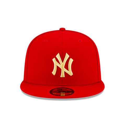 New Era 59Fifty New York Yankees State Fruit Apple Energy Collection Scarlet Red Fitted Hat Front