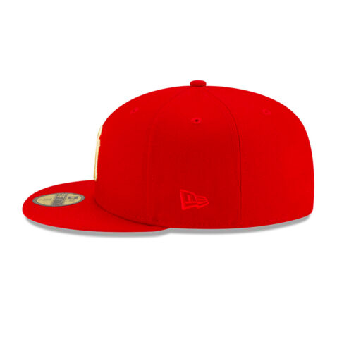 New Era 59Fifty New York Yankees State Fruit Apple Energy Collection Scarlet Red Fitted Hat Left