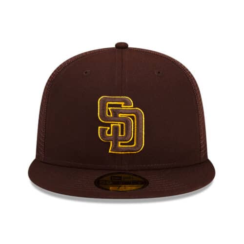 New Era 59Fifty San Diego Padres Batting Practice 2022 Fitted Hat Burnt Wood Brown Front